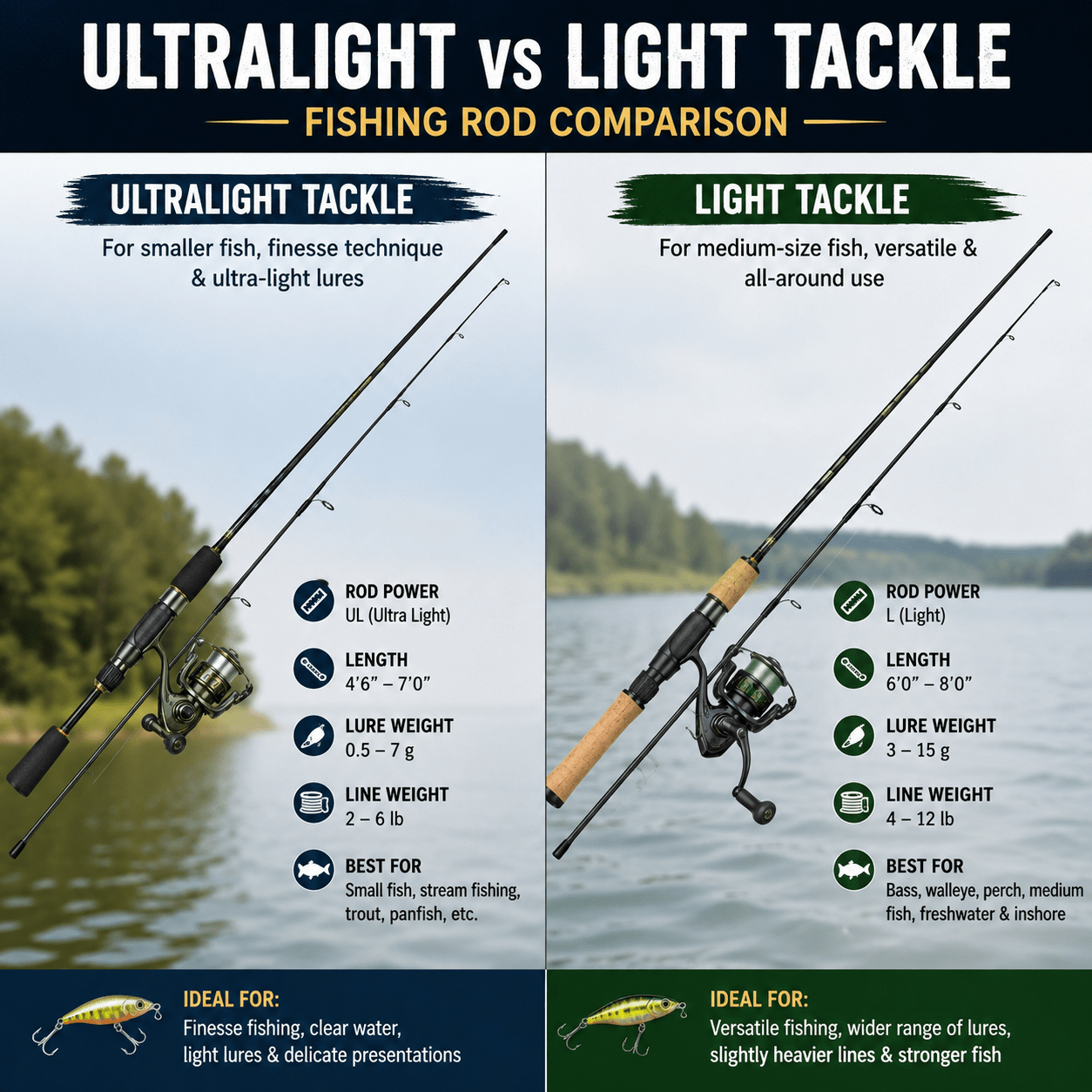 What Is the Difference Between Ultralight and Light Tackle Fishing Rod